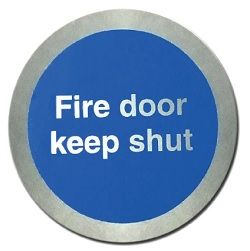 Metal Fire Door Keep Shut Disc Sign