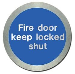 Metal Fire Door Keep Locked Shut Sign