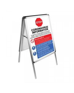 Coronavirus Information Posters Including A2 Aluminium A-Frame - 55168