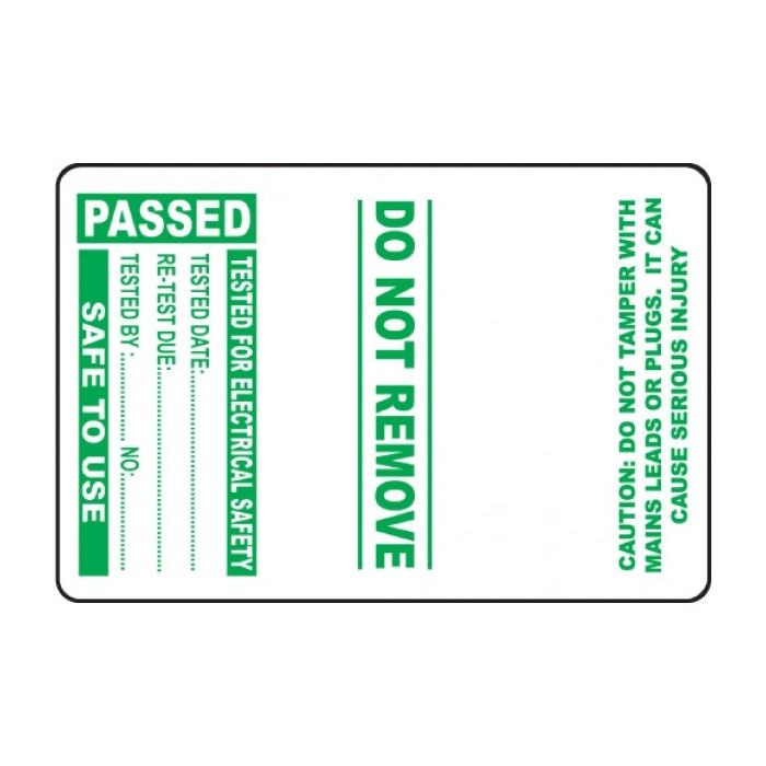 PASSED PAT Testing Labels 150 x Cable Wrap Labels with Multiple Test Dates 