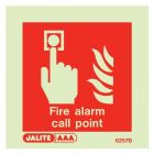 6257B Jalite Photoluminescent Fire Alarm Call Point ID Sign 80x80mm