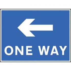 One Way Sign With Left Arrow - 400 x 300mm - 17509K