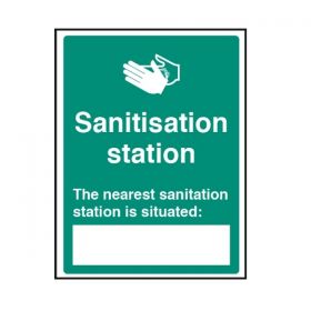 Hand Sanitisation Station Location Sign - Rigid Plastic - 18448K