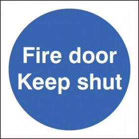 Fire Door Keep Locked Shut Sign - Self-Adhesive Vinyl - 80 x 80mm - 21621B