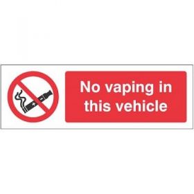 No Vaping In This Vehicle Sign - Self-Adhesive Vinyl - 23059G