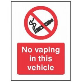 No Vaping In This Vehicle Sign - Self-Adhesive Vinyl - 23059A
