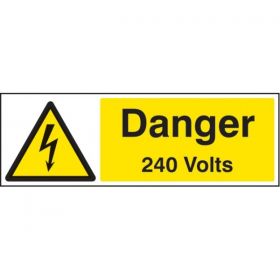 Danger 240 Volts Sign - Self-Adhesive Vinyl - 24001G