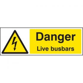 Danger Live Busbars Sign - Self-Adhesive Vinyl - 24017G
