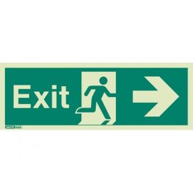 Jalite 405J Right Hand Exit Sign - Photoluminescent - 200 x 450mm