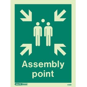 Jalite 4128D Assembly Point Location Sign - Photoluminescent - 150 x 200mm