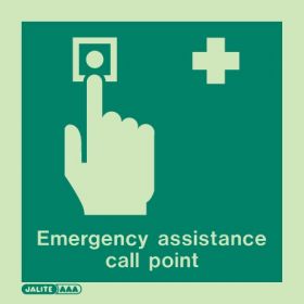 Jalite 4269A Emergency Assistance Call Point Sign - Photoluminescent - 100 x 100mm