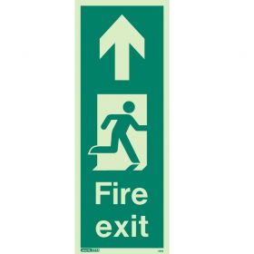 Jalite 440K Up Arrow Photoluminescent Fire Exit Sign (150 x 400mm) For Wall / Column Mounting