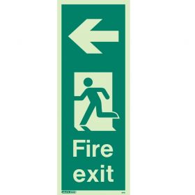 Jalite 441K Left Arrow Photoluminescent Fire Exit Sign (150 x 400mm) For Wall / Column Mounting