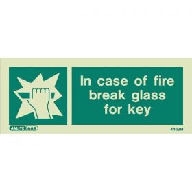 Jalite In Case Of Fire Break Glass For Key Sign - 4469M