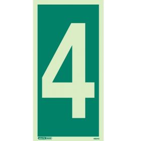 Jalite 4624G Number 4 Photoluminescent Assembly Point Designation Sign