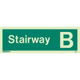 Jalite 4703PT Photoluminescent Stairway B Staircase Identification Sign