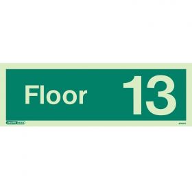 Jalite 4740PT Photoluminescent Thirteenth Floor Identification Sign