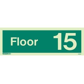 Jalite 4742PT Photoluminescent Fifteenth Floor Identification Sign