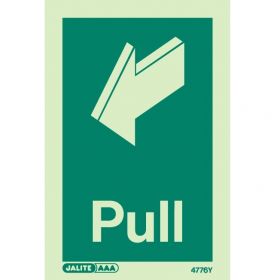 Jalite 4776Y Photoluminescent Pull Emergency Door Operation Sign