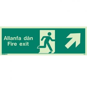 Jalite Allanfa Dan Fire Exit Sign - Up Right Arrow - 485U