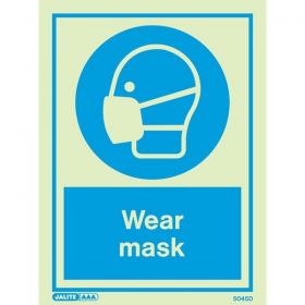 5045D Jalite Photoluminescent Wear Mask PPE Safety Sign