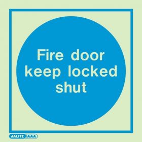 Jalite 5140C Fire Door Keep Locked Shut Photoluminescent Sign - 150 x 150mm