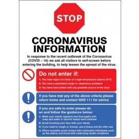 Stop Coronavirus Information Synthetic Paper Poster - 55021