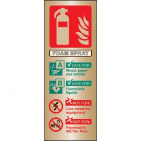 Brass Foam Fire Extinguisher ID Sign - 59179