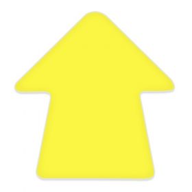Arrow Traffic Flow Floor Marker Sign - Yellow - Pack of 100 - 59506