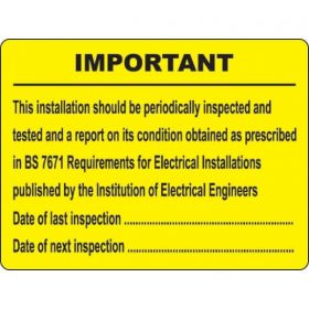 Electrical Inspection Record Label - Roll of 100 - 59584