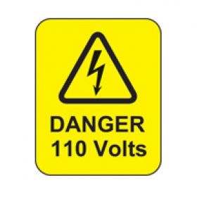 Danger 110 Volts Hazard Warning Label - Roll of 100 - 59769