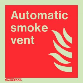 Jalite 6041C Automatic Smoke Vent AOV Sign - Photoluminescent - 150 x 150mm