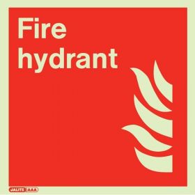 Jalite 6454C Fire Hydrant Sign - Photoluminescent - 150 x 150mm