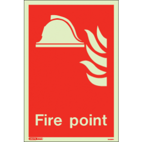 Jalite 6459 D Fire Point Location Sign - Photoluminescent - 200 x 150mm (Rigid PVC Version)