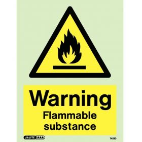 Jalite 7421D Photoluminescent Warning Flammable Substance Sign