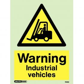 Jalite Warning Industrial Vehicles Sign - Photoluminescent - 7509D