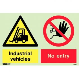 Jalite 7510DD Photoluminescent Industrial Vehicles No Entry Sign 200 x 300mm
