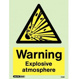 Jalite 7549DD Photoluminescent Warning Explosive Atmosphere Sign 300 x 200mm