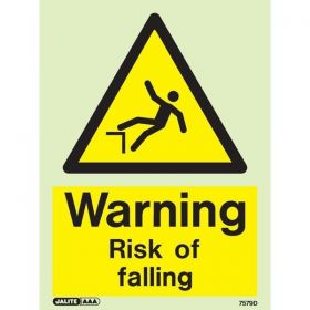 Jalite 7579D Photoluminescent Warning Risk Of Falling Sign 200 x 150mm