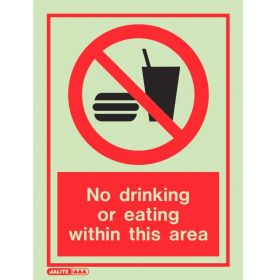Jalite 8091D No Drinking Or Eating Within This Area Sign - 150 x 200mm