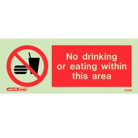 Jalite 8091M No Drinking Or Eating Within This Area Sign - 80 x 200mm