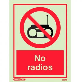 Jalite 8221D No Radios Sign 200mm x 150mm