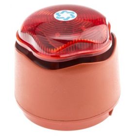Hosiden Besson 958CHX1000 Bashee Excel Lite Combined Sounder & Beacon - Shallow Base - Red Body & Red Lens
