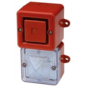 E2S AL100XDC024R/C Alarm Horn Sounder & Xenon Strobe Beacon - Red Body Clear Lens (313-040)