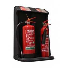 Matt Black Double Fire Extinguisher Stand - TPS2/BLK