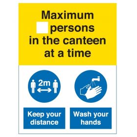 Coronavirus Maximum Number Of Persons In The Canteen At A Time Sign - Self-Adhesive Vinyl - COV051V