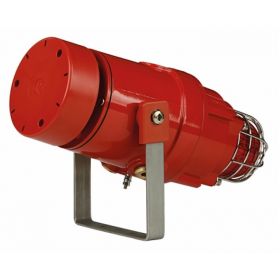 E2S D1XC1X10RDC024BB1A1R/A Radial Alarm Horn & Xenon Strobe - 24V DC - Red Body Amber Lens
