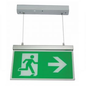 Channel E/RZ/M3/LED/H Razor LED Emergency Exit Sign - Hanging With Up Arrow