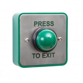 RGL EBGBWC02/PTE Green Dome Momentary Press To Exit Button With Surface Backbox
