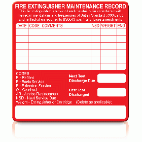 Fire Extinguisher Maintenance Label - Single Label